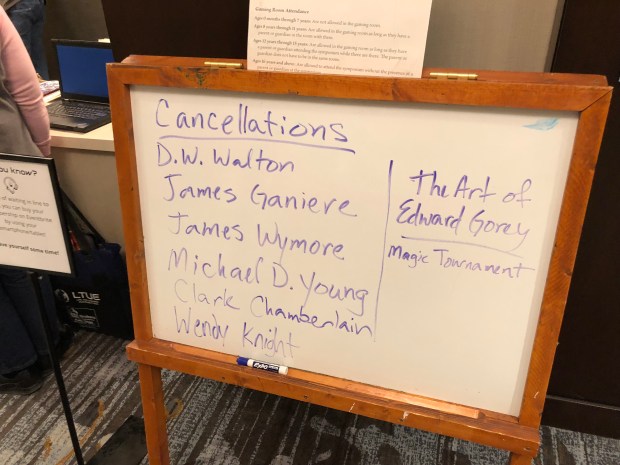 LTUE: Cancellations board